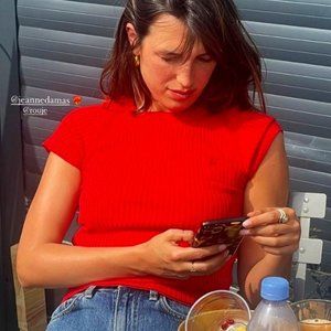 Rouje Paris Red Aurelio Knit Tee- Size XS (38)